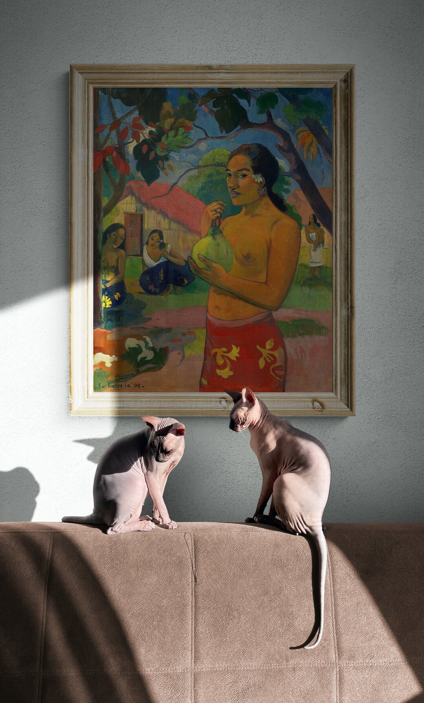 Paul Gauguin - Woman Holding a Fruit; Where Are You Going - Frau mit einer Frucht haltend; Wohin gehst du?, Gemälde, Leinwandbilder