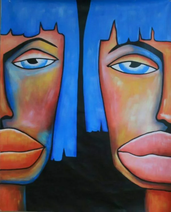 Ročno naslikane umetniške slike na platnu. Moderne, abstraktne, dekorativne slike za na steno - obraza