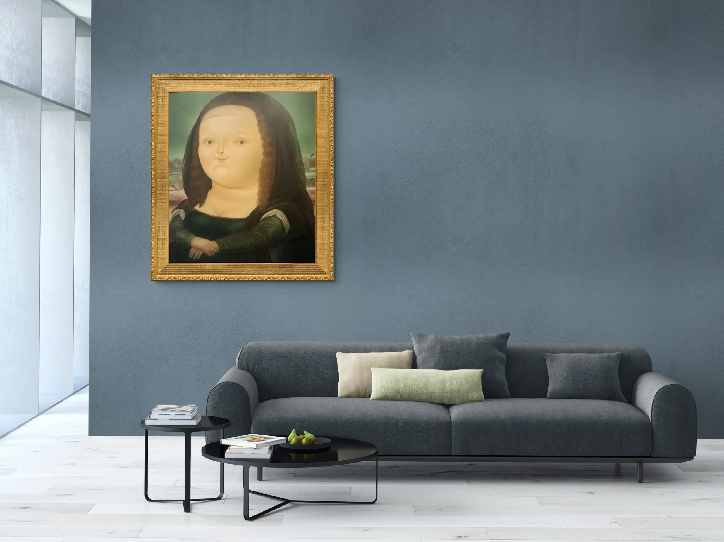 Fernando Botero - Mona Lisa - reprodukcije slike - umetniska stenska slika na platnu Fernando Botero - Mona Lisa - reprodukcije slike - umetniska stenska slika na platnu
