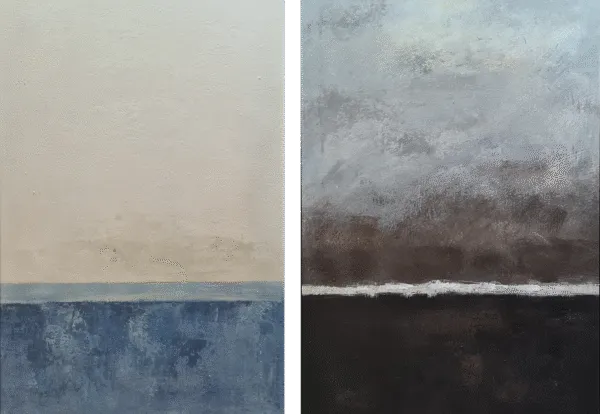 Modern painting - Two Landscapes - canvas painting - hand-painted reproduction in oil