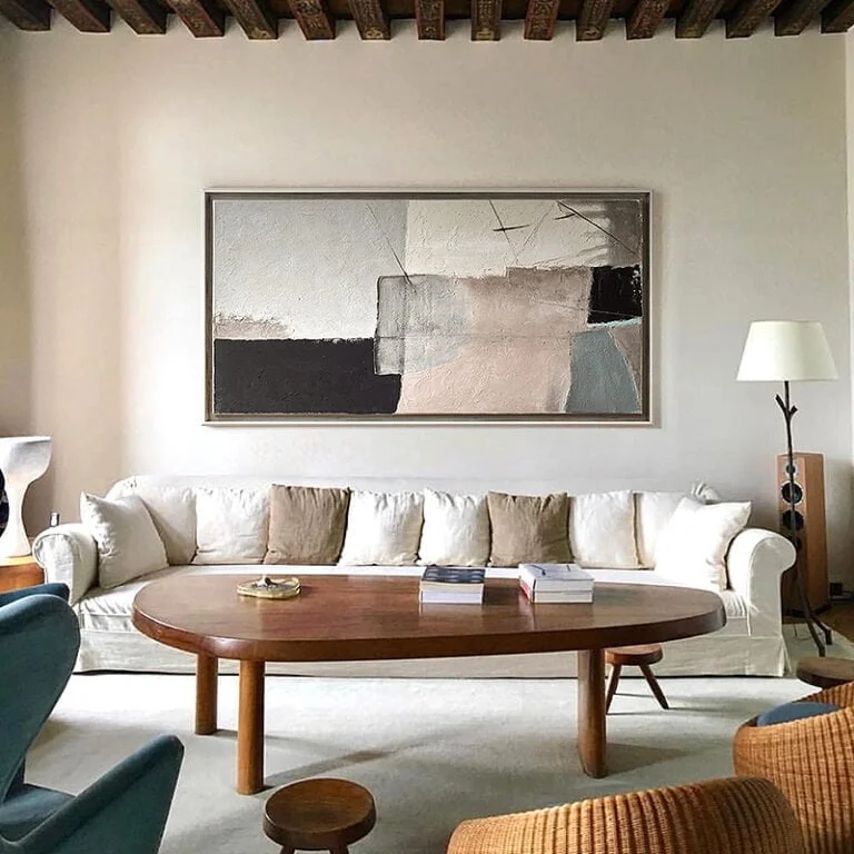 Abstract Paintings on Canvas: Frame and Artwork - E157