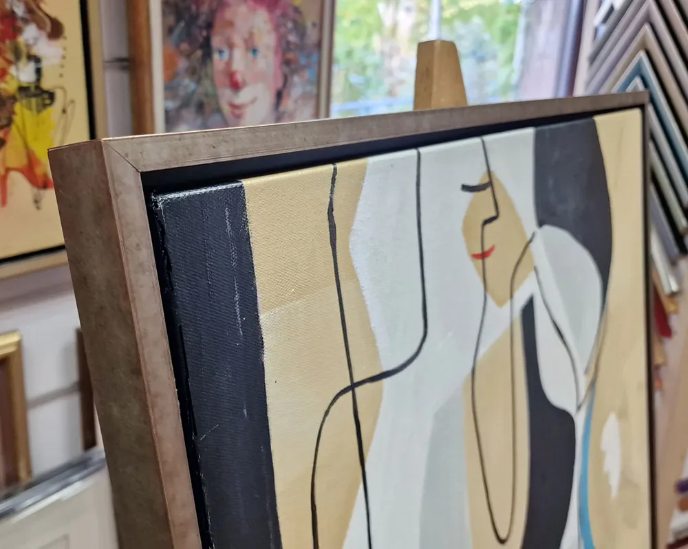 Quadri su tela – E123 Quadro decorativo - Due figure - quadro su tela dipinto a mano per il soggiorno - riproduzione