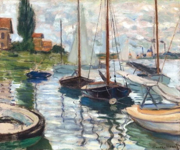 Claude Monet - Barques au repos au petit gennevilliers (Boote in Ruhe am Petit Gennevilliers) - Gemälde, Leinwandbilder