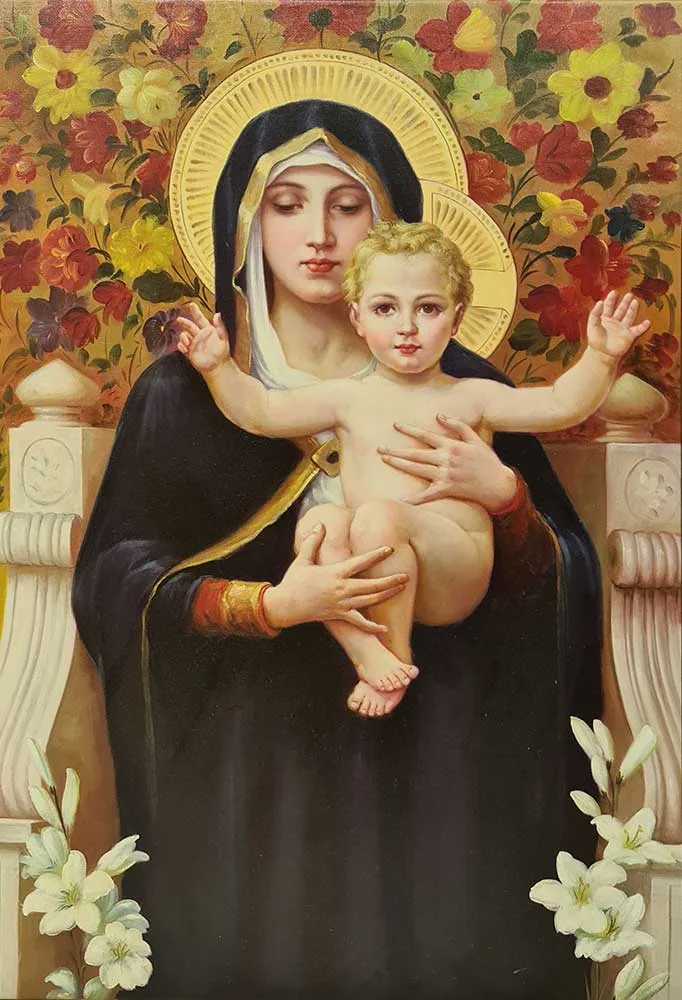 Sacred Painting - Mary with Jesus X (reproduction, famous painting)