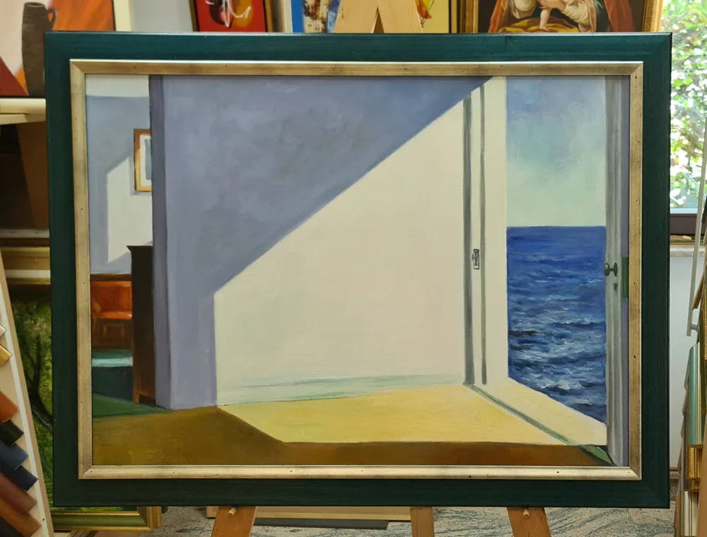 Edward Hopper - Stanze sul mare (Rooms by the Sea) - riproduzione dipinta a mano - quadro su tela dipinto a mano