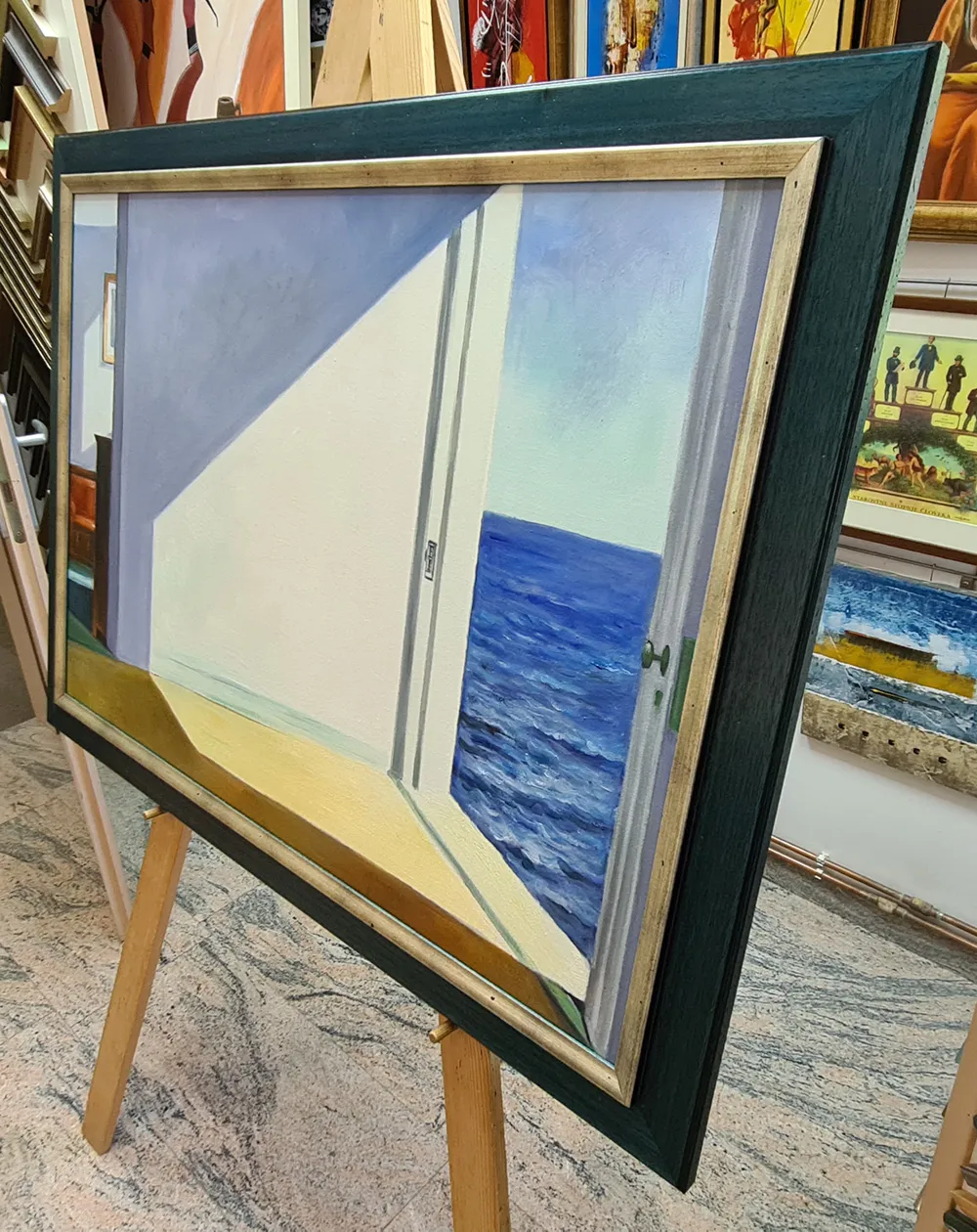 Edward Hopper - Stanze sul mare (Rooms by the Sea) - quadro su tela - copia dipinta a mano su ordinazione