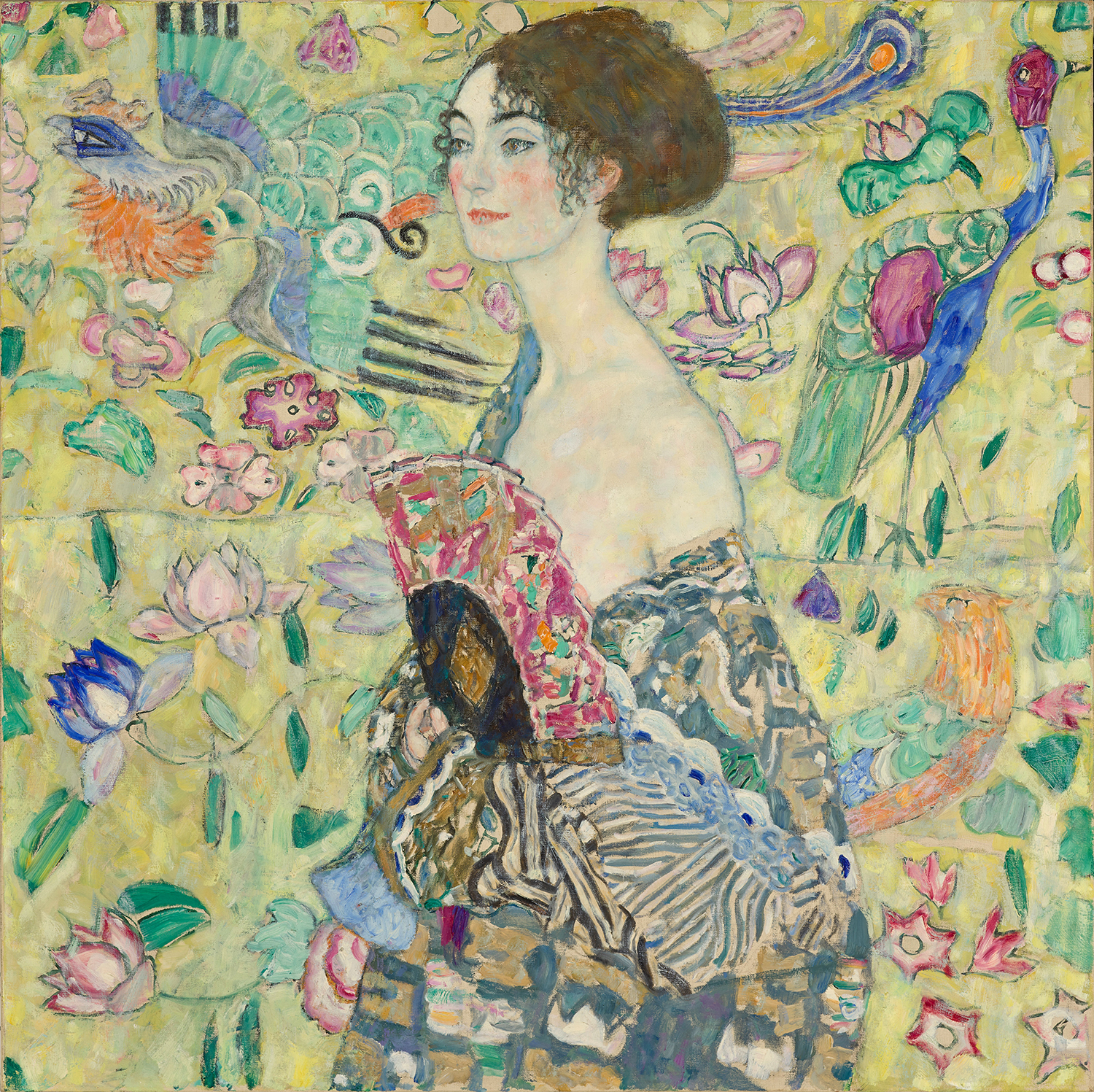 Dáma rajongóval - Gustav Klimt
