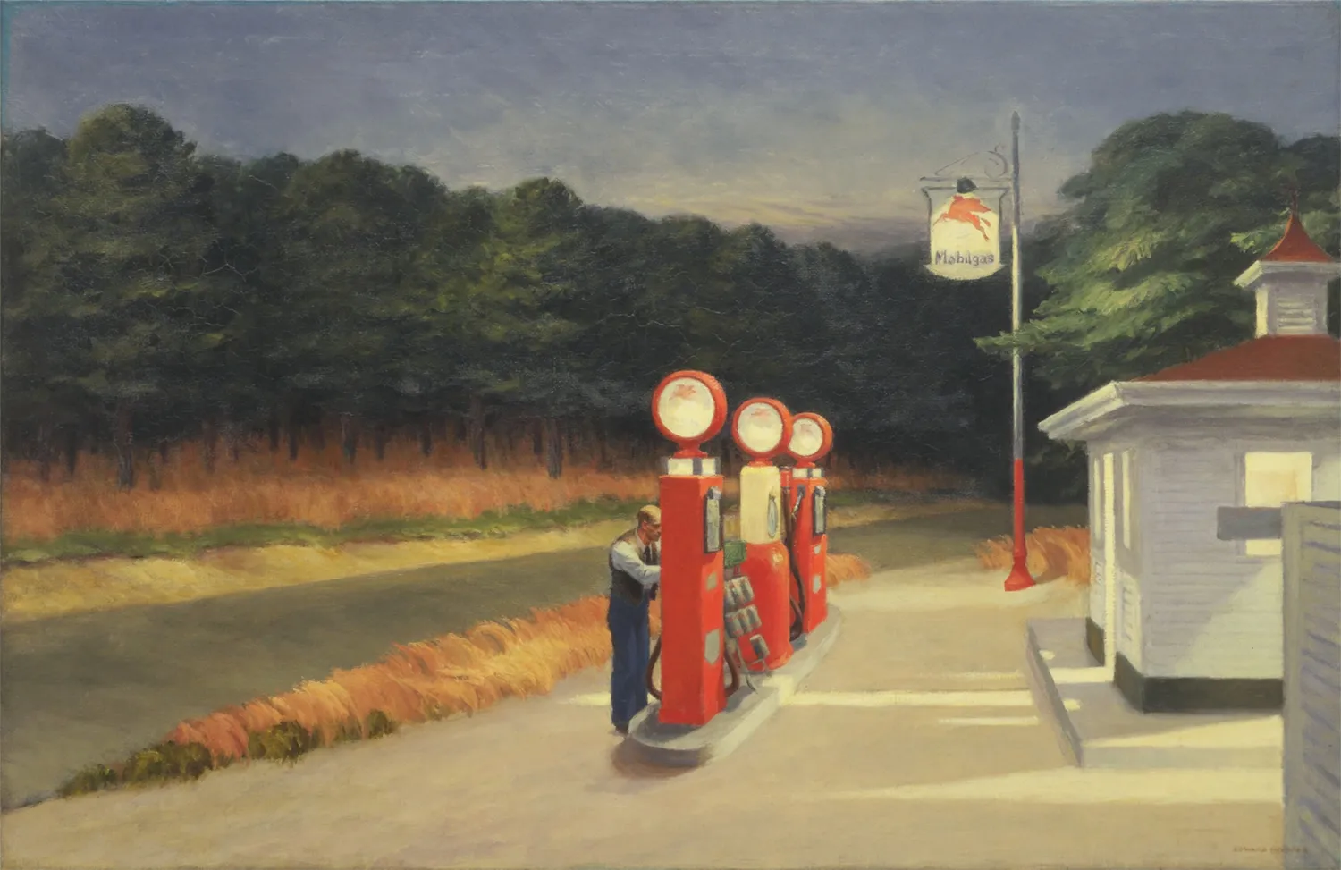 Edward Hopper - Gas - quadro su tela dipinto a mano per il soggiorno - riproduzione