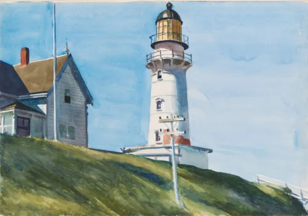 Edward Hopper - Svetloba v Two Lights - ročno slikana umetniška slika - olje na platnu