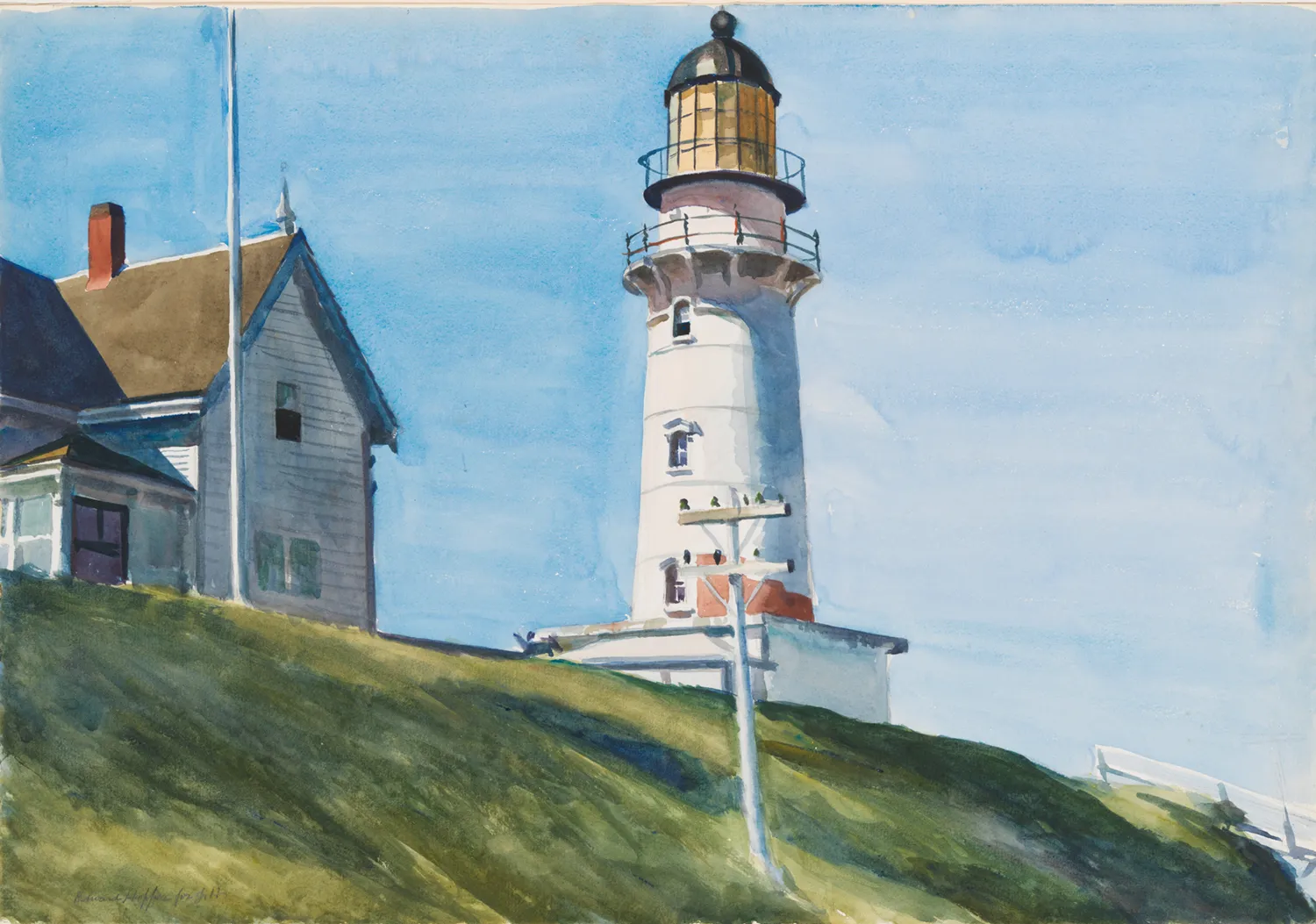 Edward Hopper - Luce a Two Lights - quadro su tela dipinto a mano - riproduzione