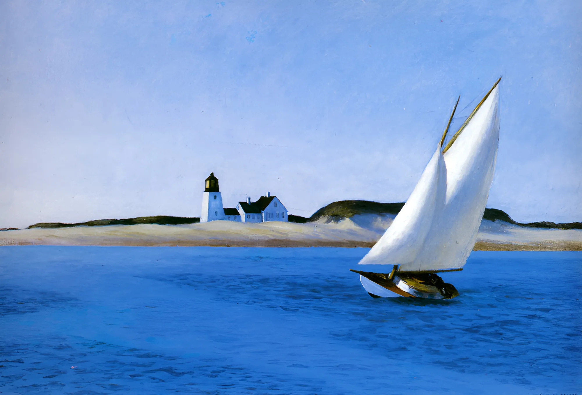 Edward Hopper - La lunga gamba - quadro su tela dipinto a mano per il soggiorno - riproduzione
