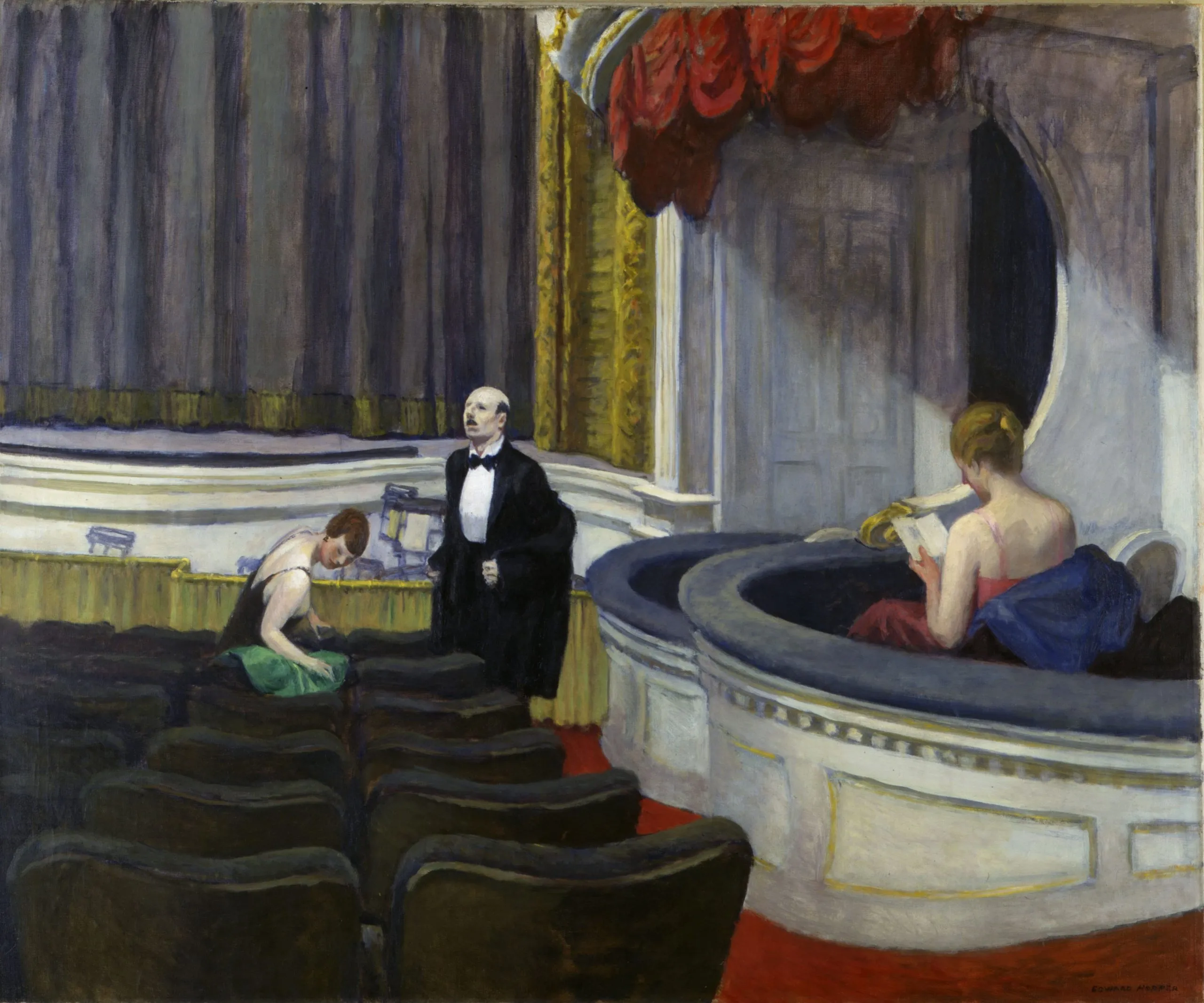 Edward Hopper - Due al corridoio - riproduzione dipinta a mano - quadro su tela dipinto a mano
