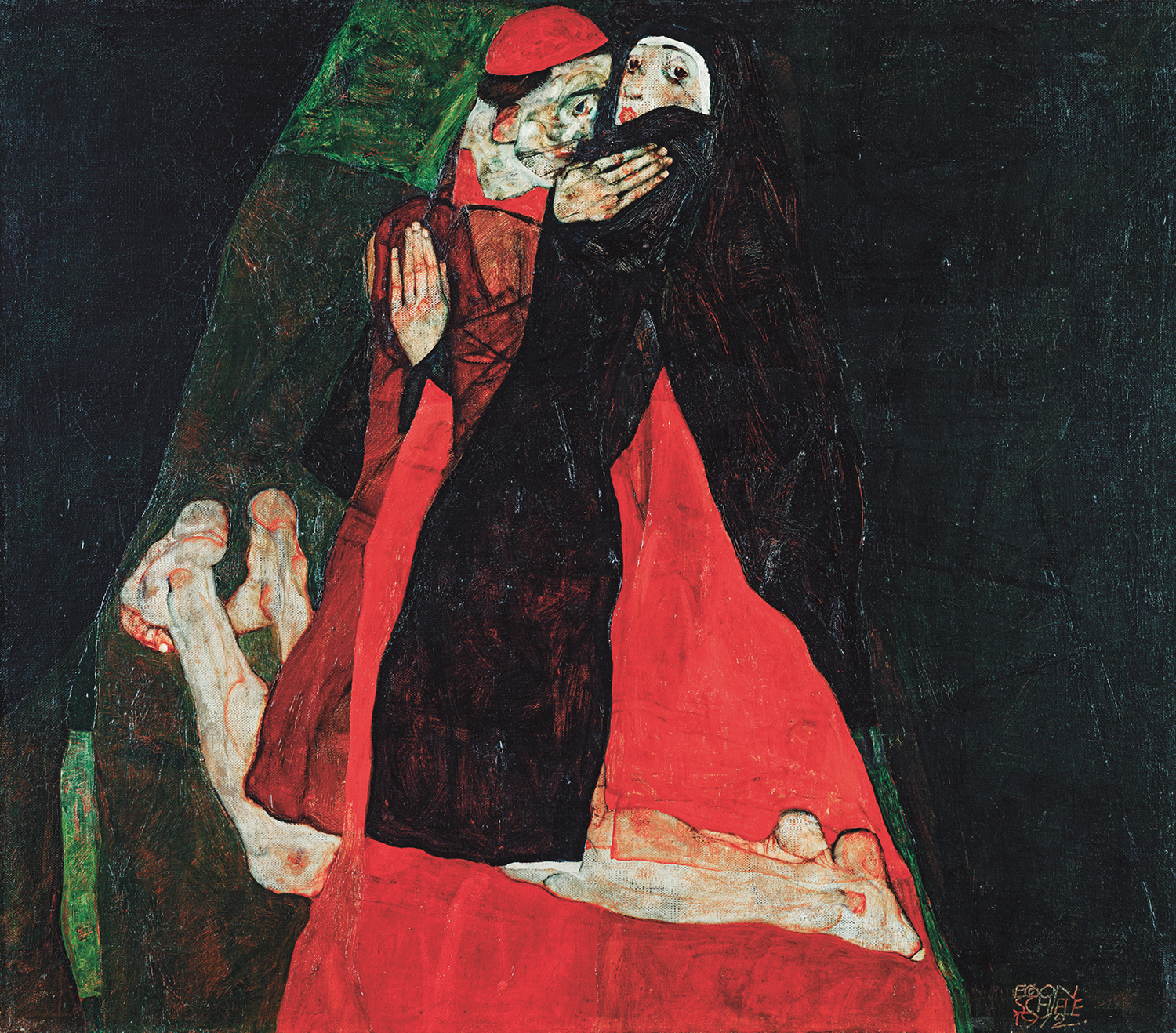 Egon Schiele Cardinal and Nun (Caress)