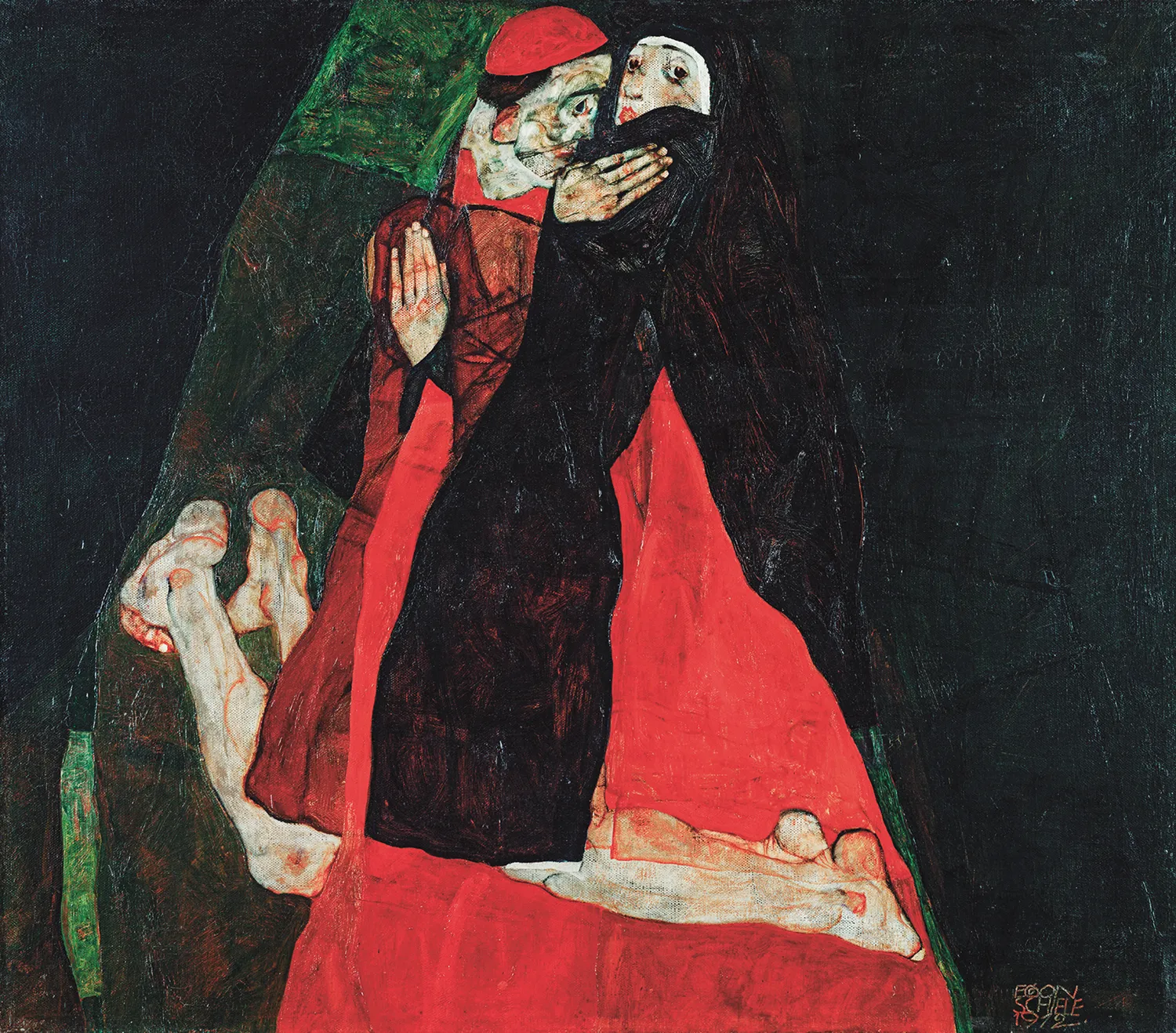 Egon Schiele - Cardinal and Nun (Caress) - oil painting reproduction for the living room - on canvas