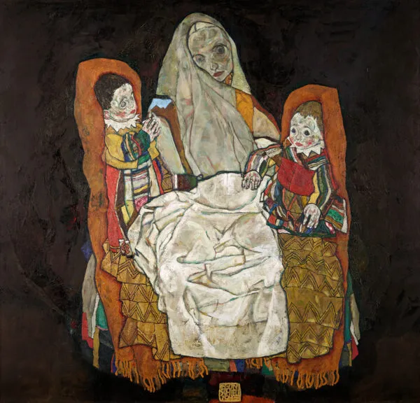 Egon Schiele - Mati z dvema otrokoma III - ročno slikana umetniška slika - olje na platnu
