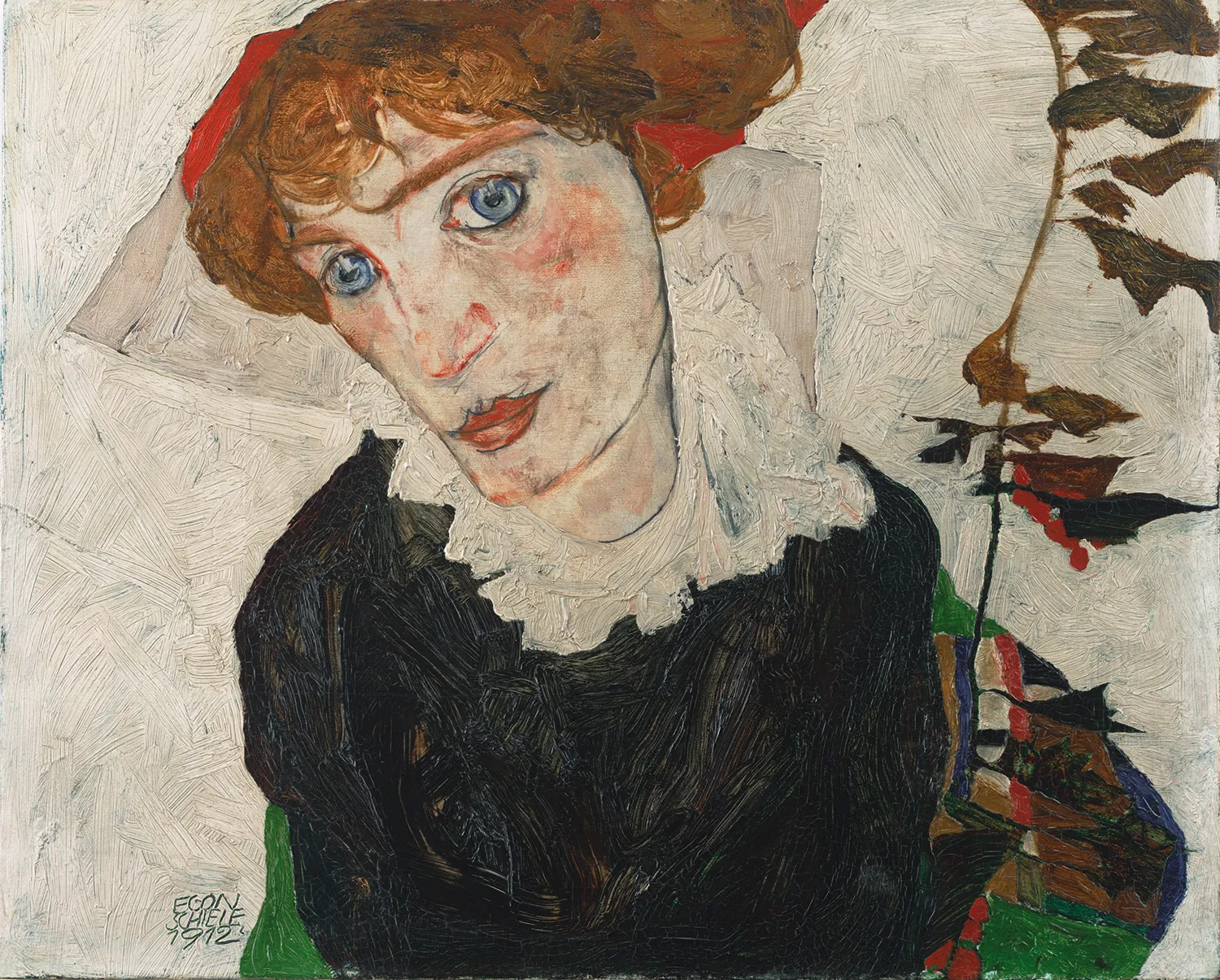 Egon Schiele - Portrait of Wally Neuzil - oil painting reproduction for the living room - on canvas