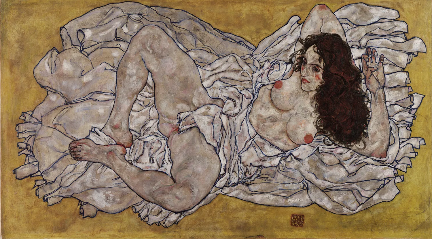 Egon Schiele - Žena u ležećem položaju - umjetnička slika na platnu - ručno slikana reprodukcija