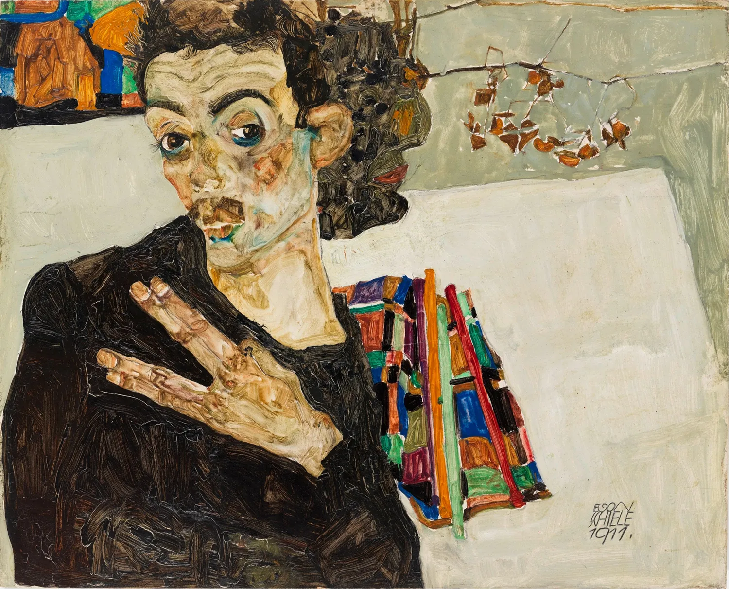 Egon Schiele - Autoportret - ručno slikana umjetnička slika - ulje na platnu