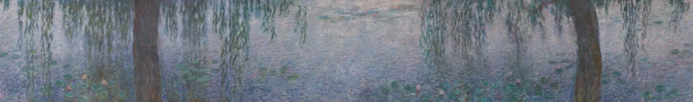 Claude Monet - Lokvanjeve rože - Jasno jutro z vrbami - olje na platnu - ročno slikana kopija po naročilu