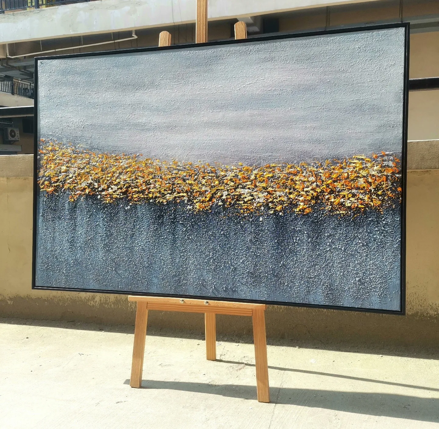 Quadro astratto - Oro d'autunno - riproduzione dipinta a mano - quadro su tela dipinto a mano