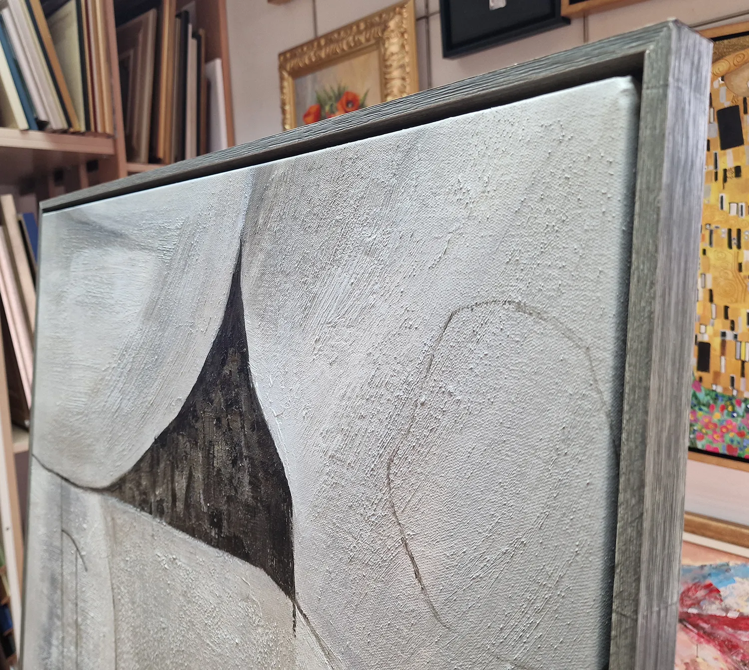 Decorative painting - White Forms - oil painting on canvas - hand-painted copy made to order