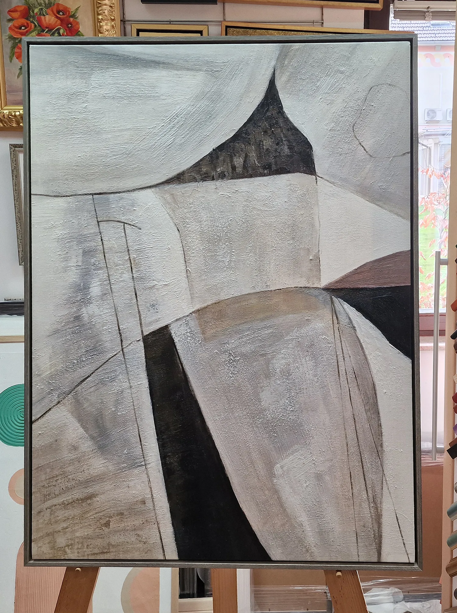 Decorative painting - White Forms - oil painting reproduction for the living room - on canvas