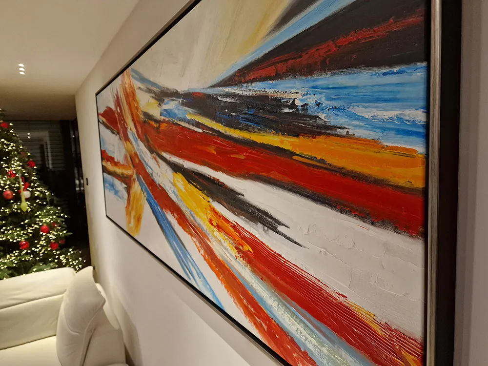 Art for wall - E367 Modern painting - Colour Diagonals - canvas painting reproduction - hand-painted in oil