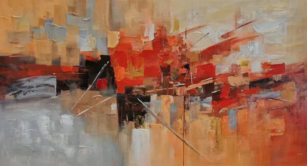 Decorative painting - Warm Tones - hand-painted oil painting reproduction - oil on canvas