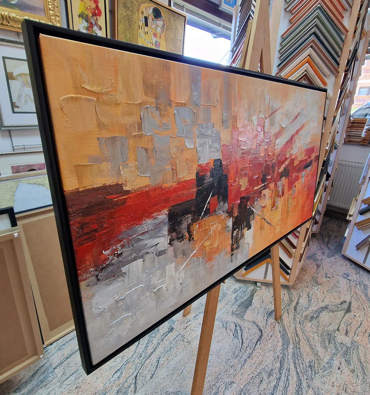 Decorative painting - Warm Tones - canvas painting - hand-painted reproduction in oil