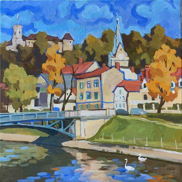 Umetniška slika Pravljučna Ljubljana