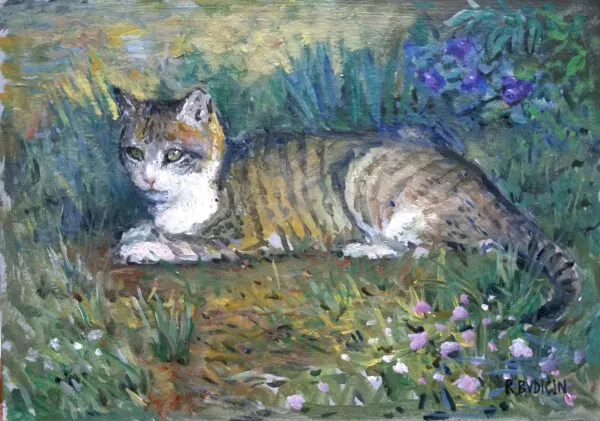 Roberto Budicin - Kitten - ročno slikana umetniška slika - olje na platnu