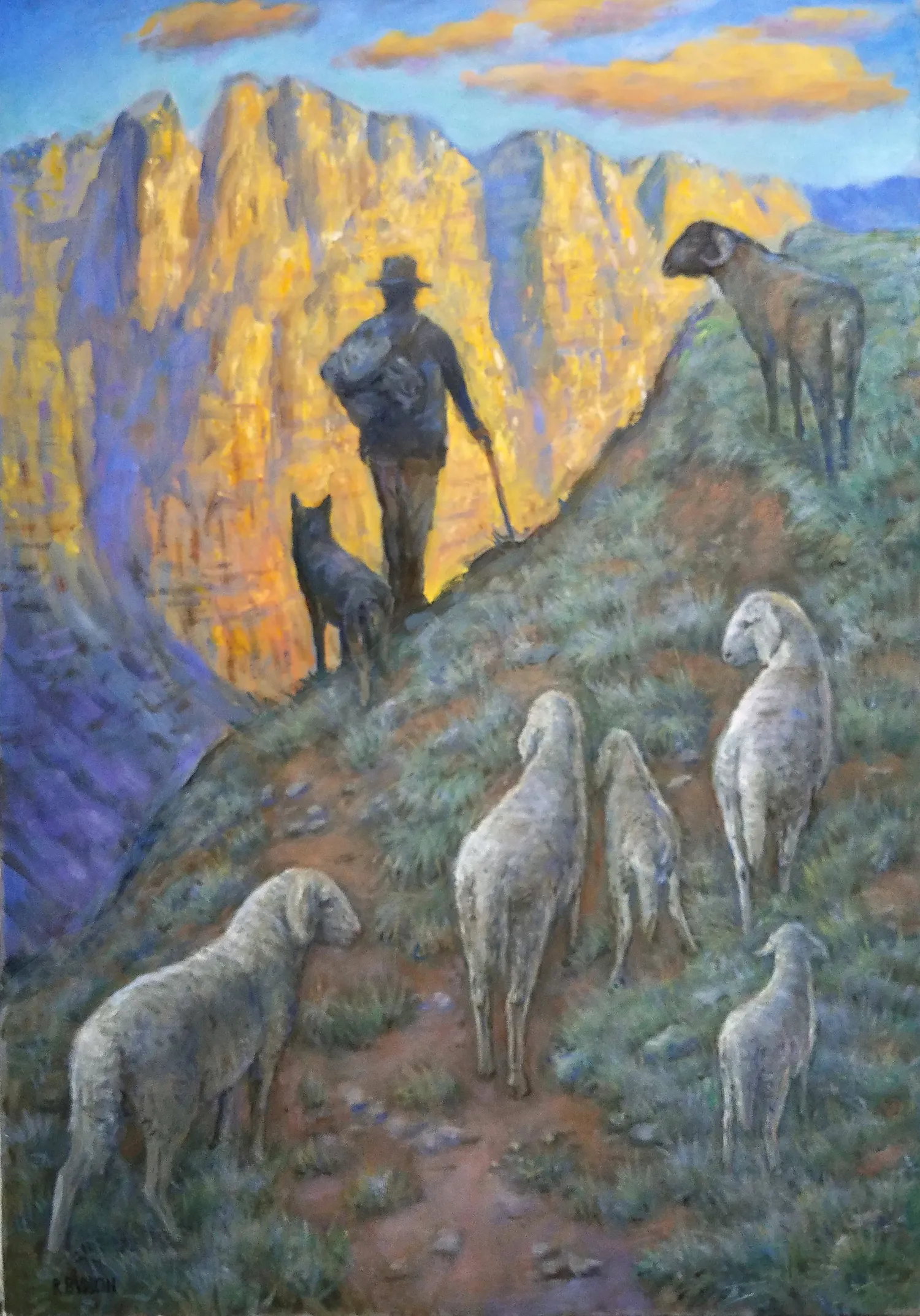 Roberto Budicin - The Shepherd - umjetnička slika za dnevni boravak - reprodukcija na platnu