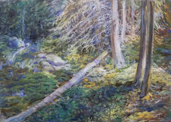 Roberto Budicin - Mountain woods - umetniška slika za dnevno sobo - reprodukcija na platnu