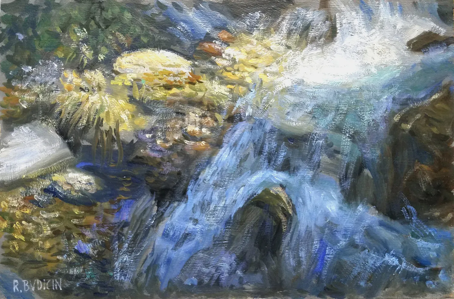 Roberto Budicin - Mountain stream - umjetnička slika za dnevni boravak - reprodukcija na platnu