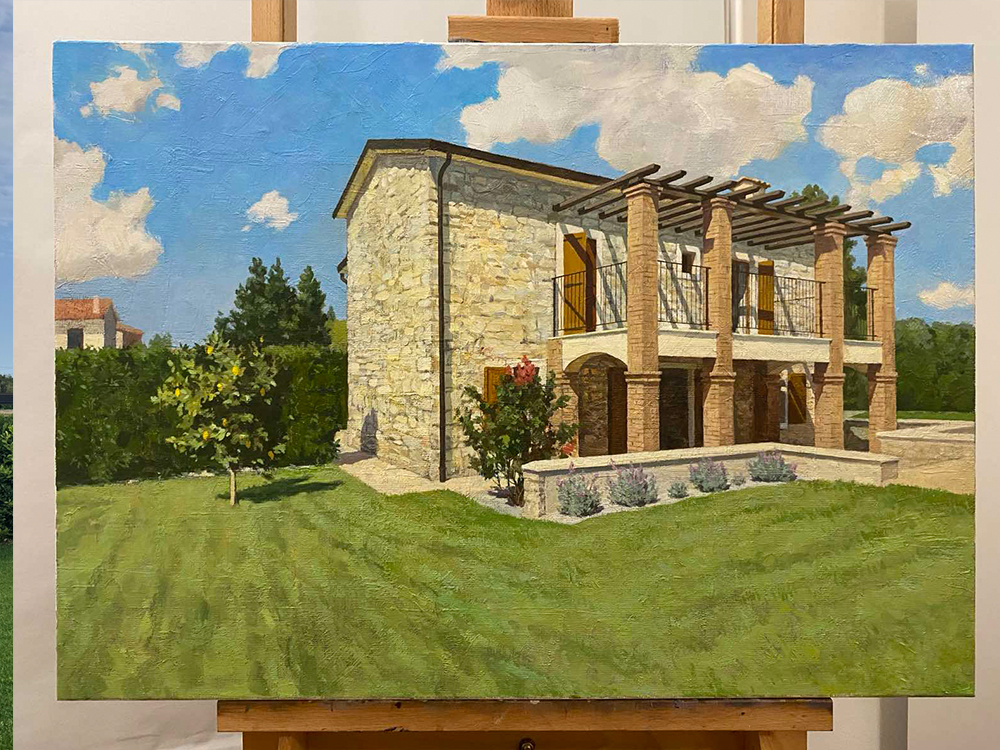 umetniška slika hiše po naročilu