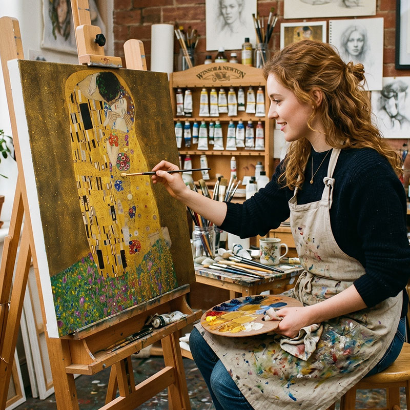 umetnica slika umetniško sliko reprodukcijo gistava klimta the kiss