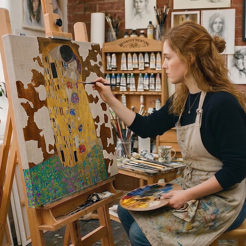 umetnica slika umetniško sliko reprodukcijo gistava klimta the kiss