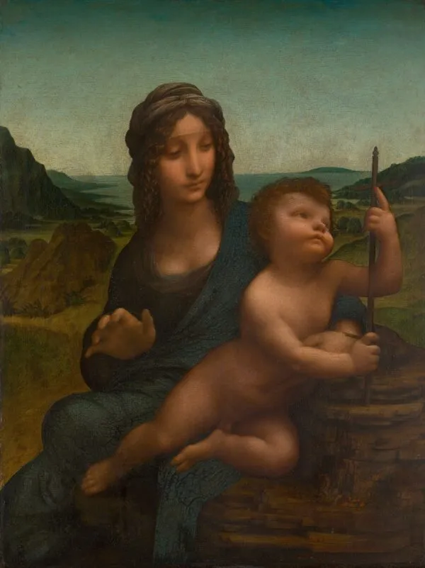 Leonardo da Vinci – Madonna mit der Spindel – handgemalte Reproduktion auf Leinwand