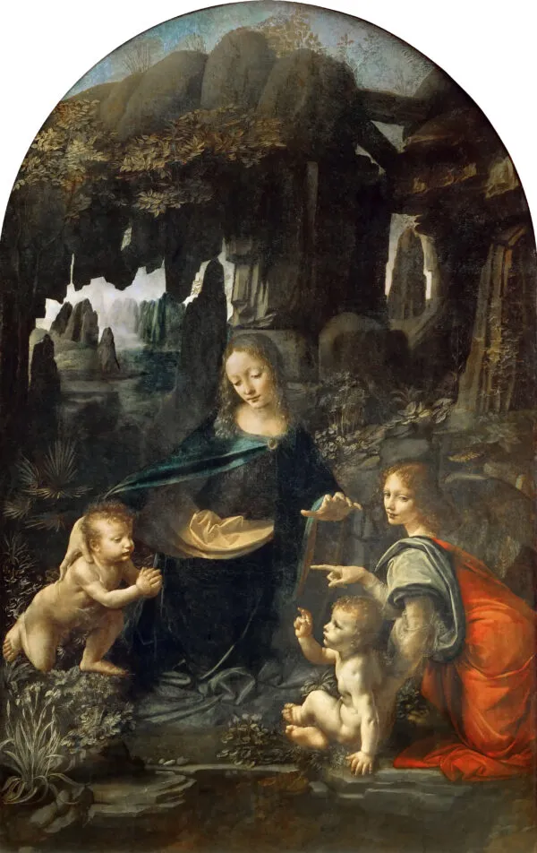 Leonardo da Vinci – Felsgrottenmadonna – handgemalte Reproduktion auf Leinwand