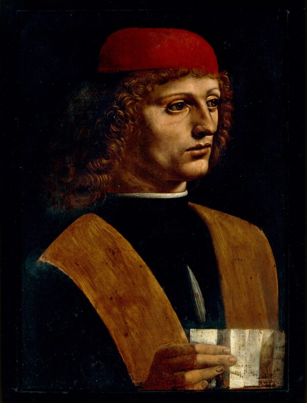 Slike na platnu - Leonardo da Vinci - Portret glasbenika - Ročno slikane slike, reprodukcije slik znanih slikarjev, olje na platnu