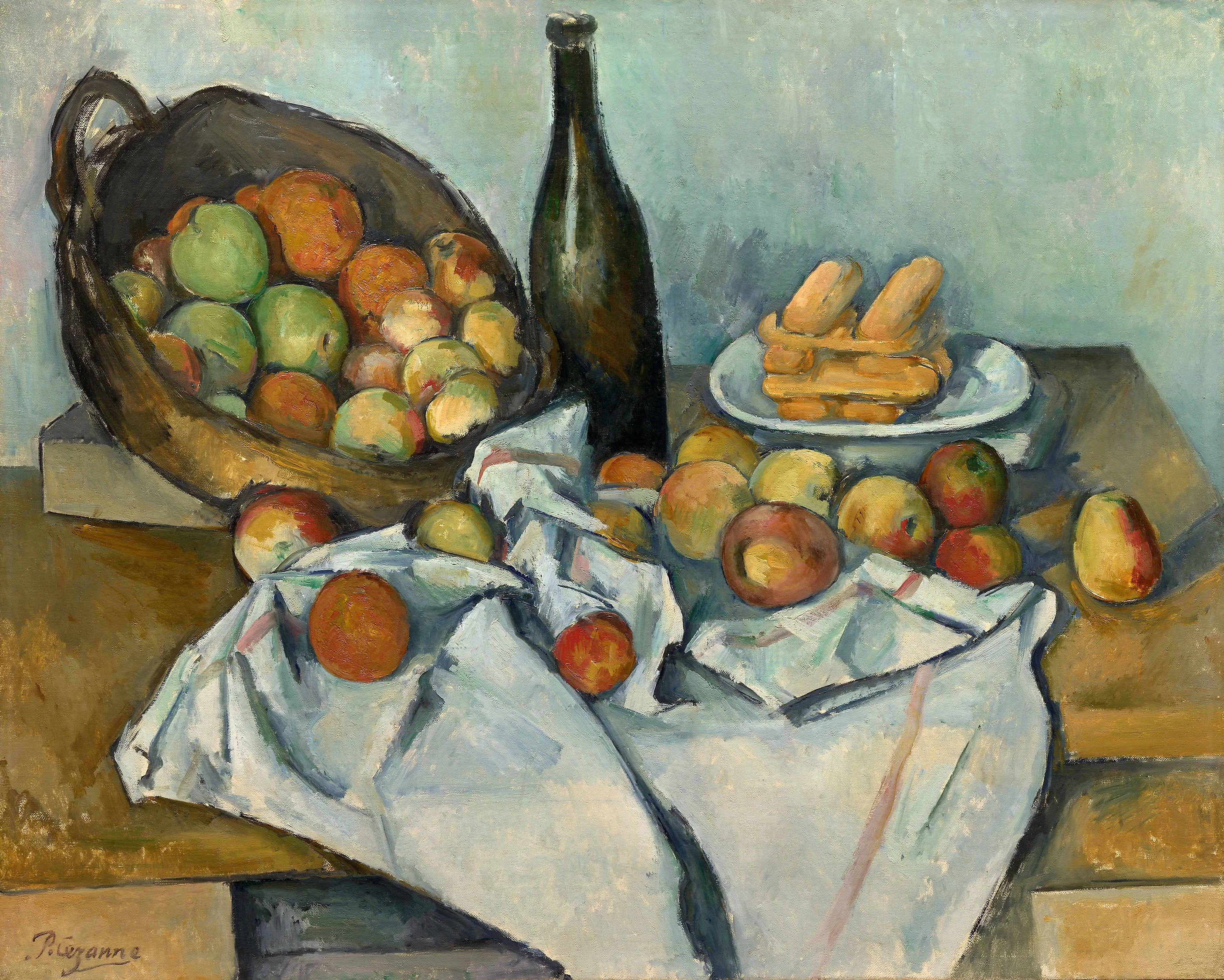 Paul Cézanne - Košara jabolk - ročno slikana umetniška slika - olje na platnu