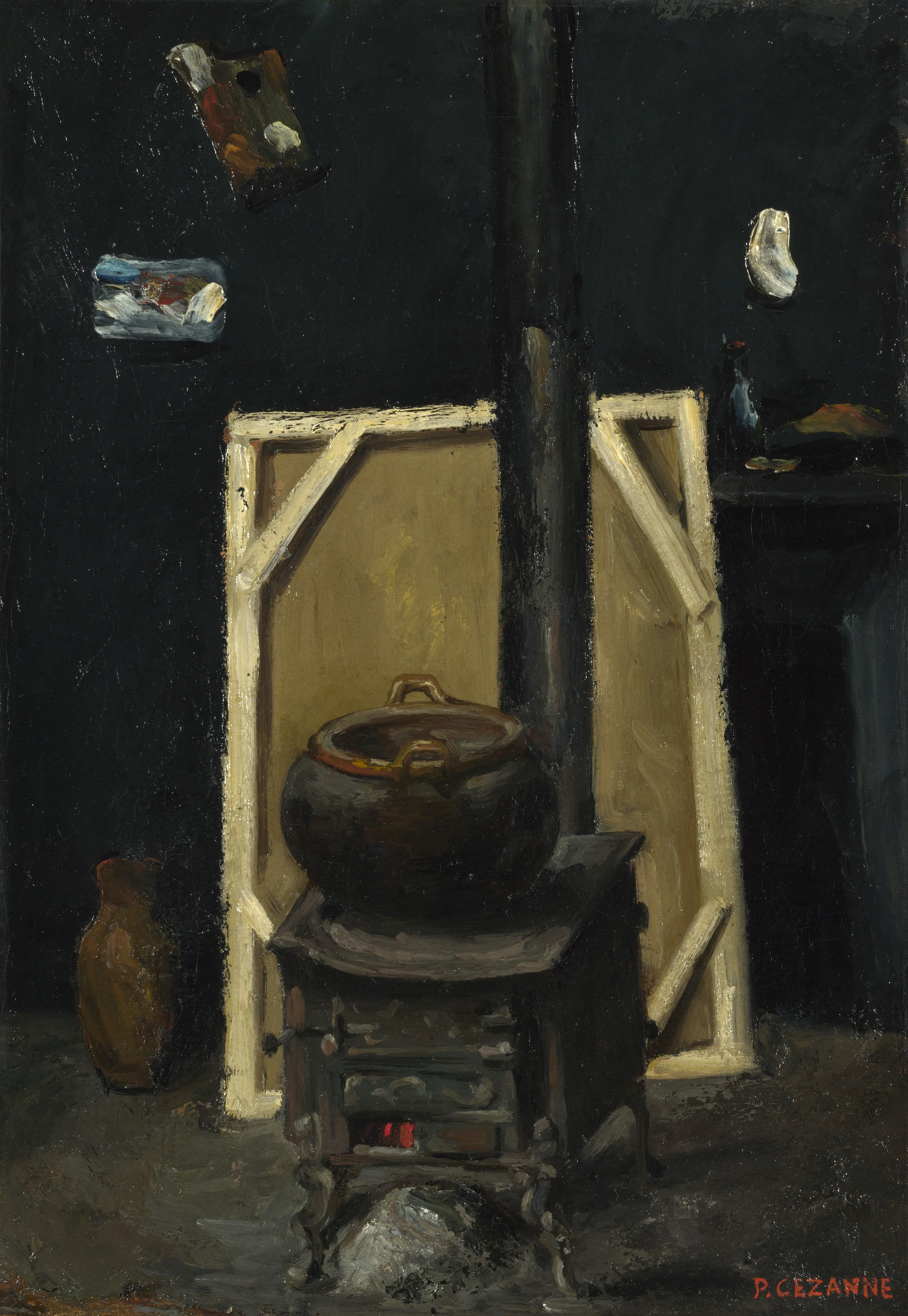 Paul Cézanne - Peč v ateljeju - umetniška slika za dnevno sobo - reprodukcija na platnu