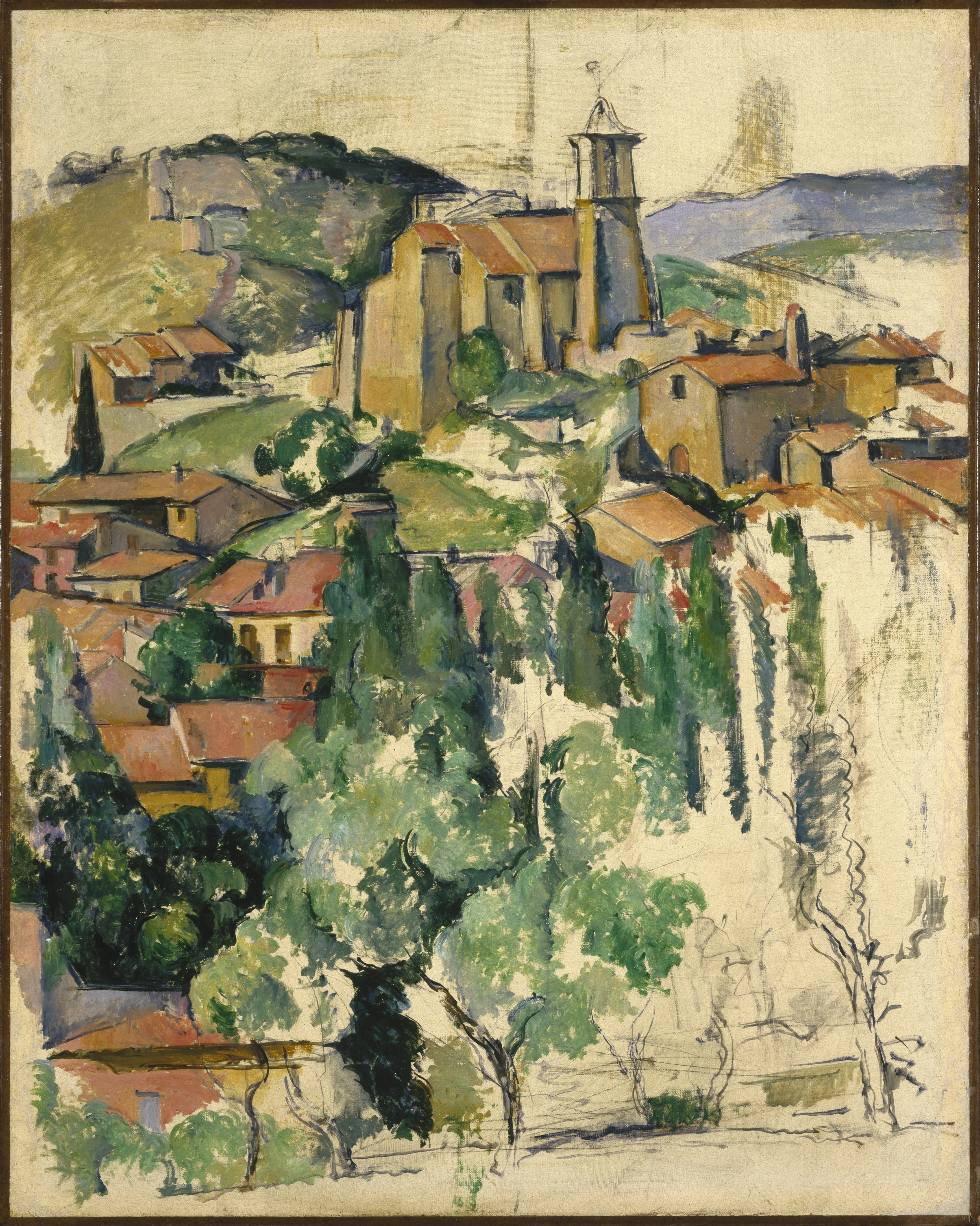 Paul Cézanne - Vas Gardanne - umetniška slika na platnu - ročno slikana reprodukcija