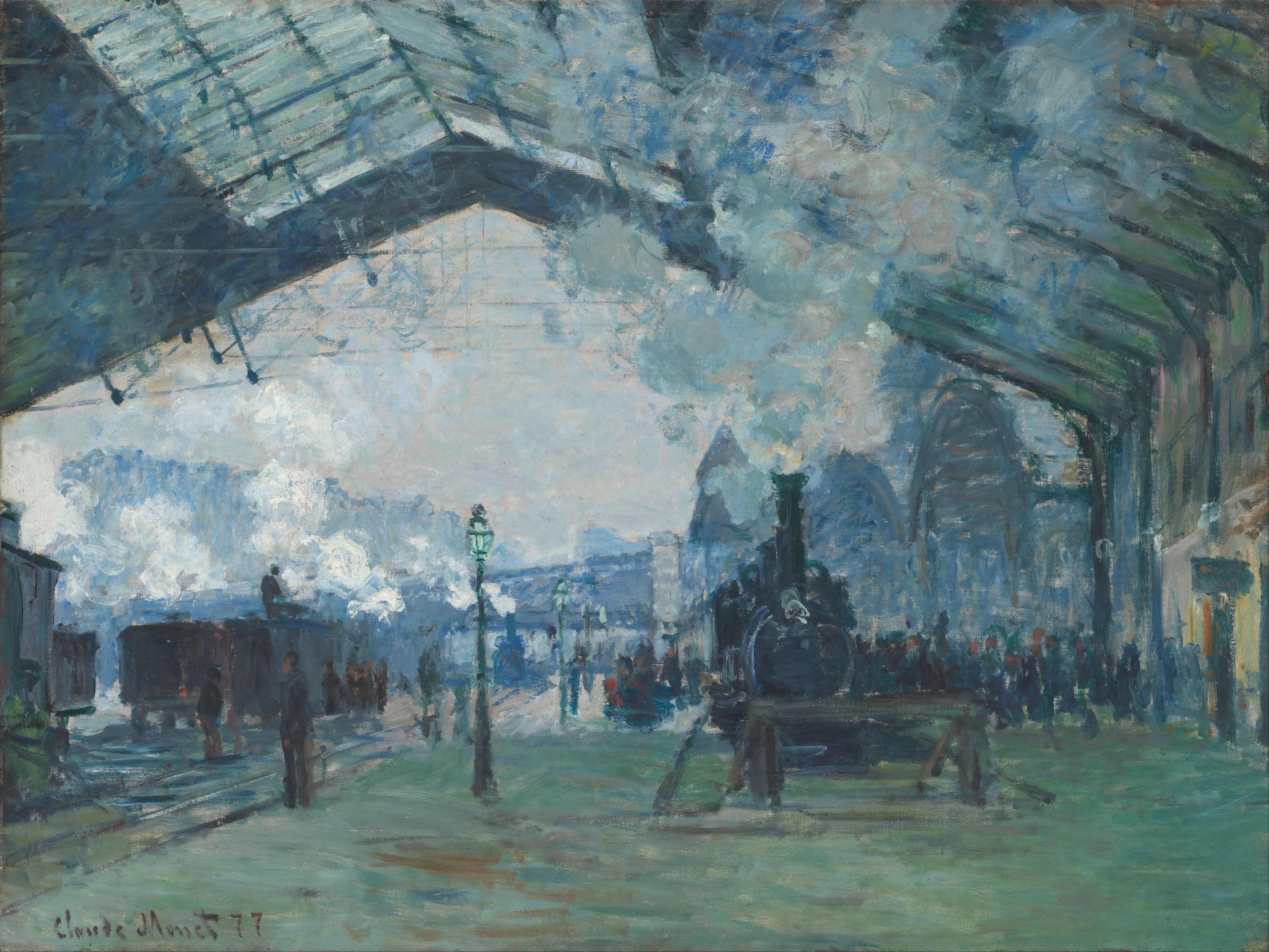 Claude Monet – Ankunft des Zuges aus der Normandie – handgemaltes Ölgemälde, Reproduktion auf Leinwand