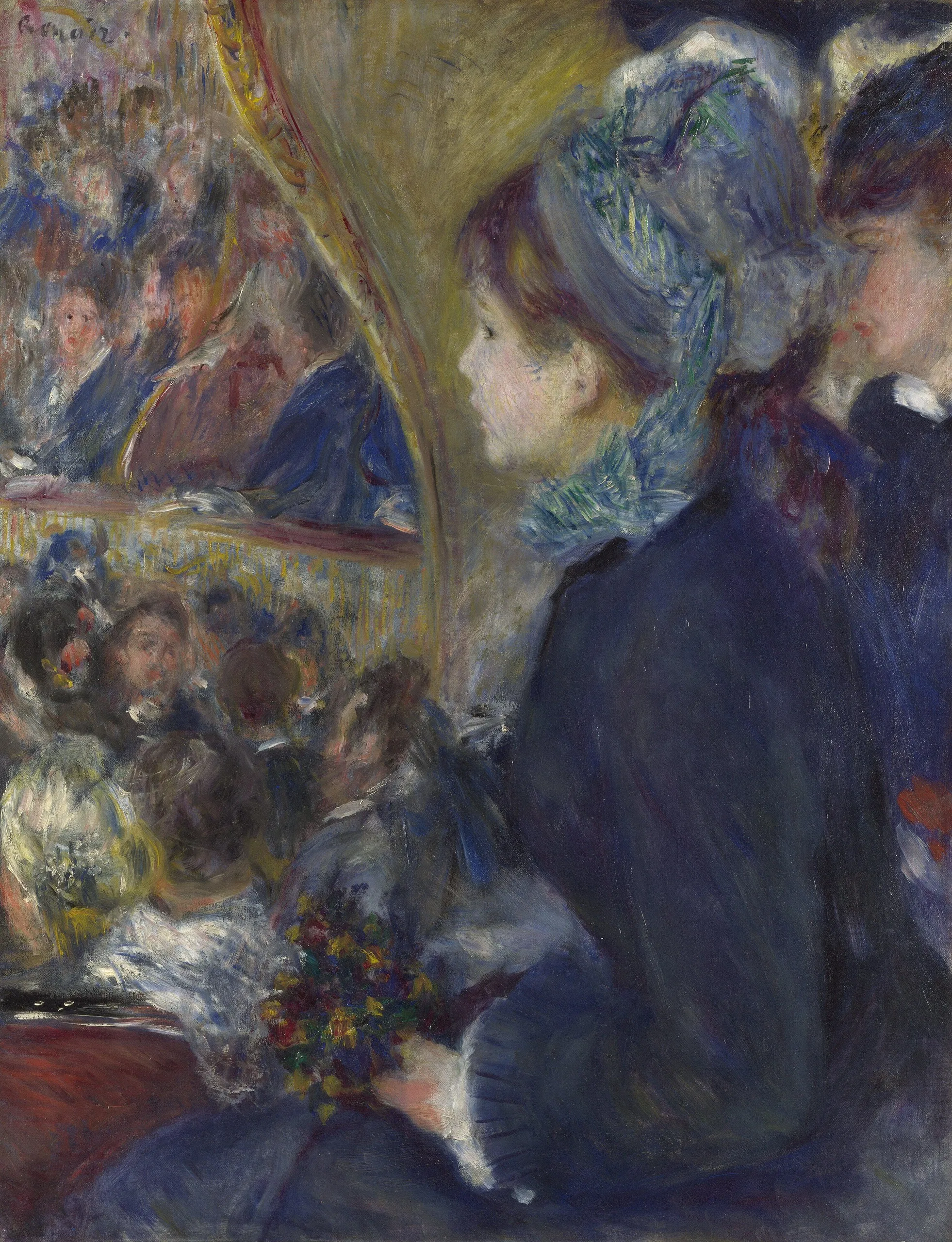 Pierre-Auguste Renoir - At the Theatre (La Première Sortie) - oil painting reproduction on canvas - hand-painted
