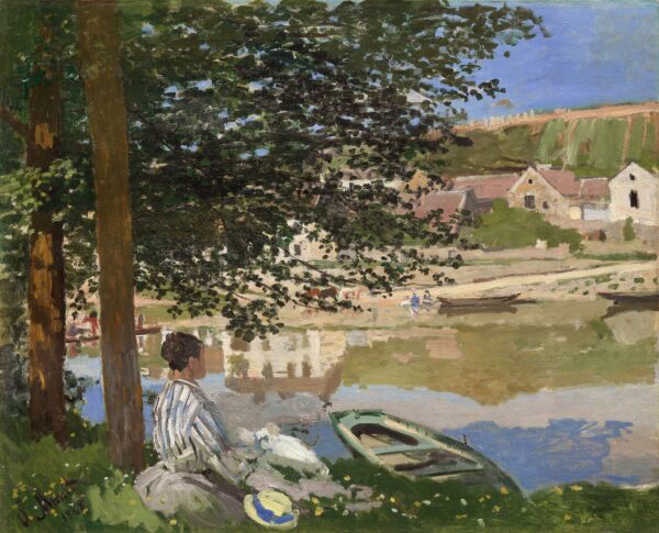 Claude Monet – Am Ufer der Seine bei Bennecourt – handgemaltes Ölgemälde, Reproduktion auf Leinwand