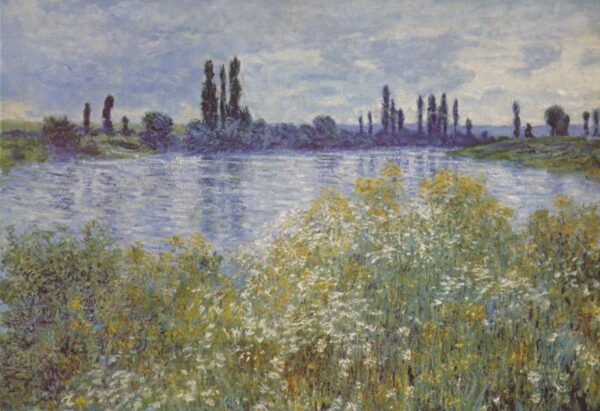 Claude Monet – Die Ufer der Seine bei Vétheuil – handgemaltes Ölgemälde, Reproduktion auf Leinwand
