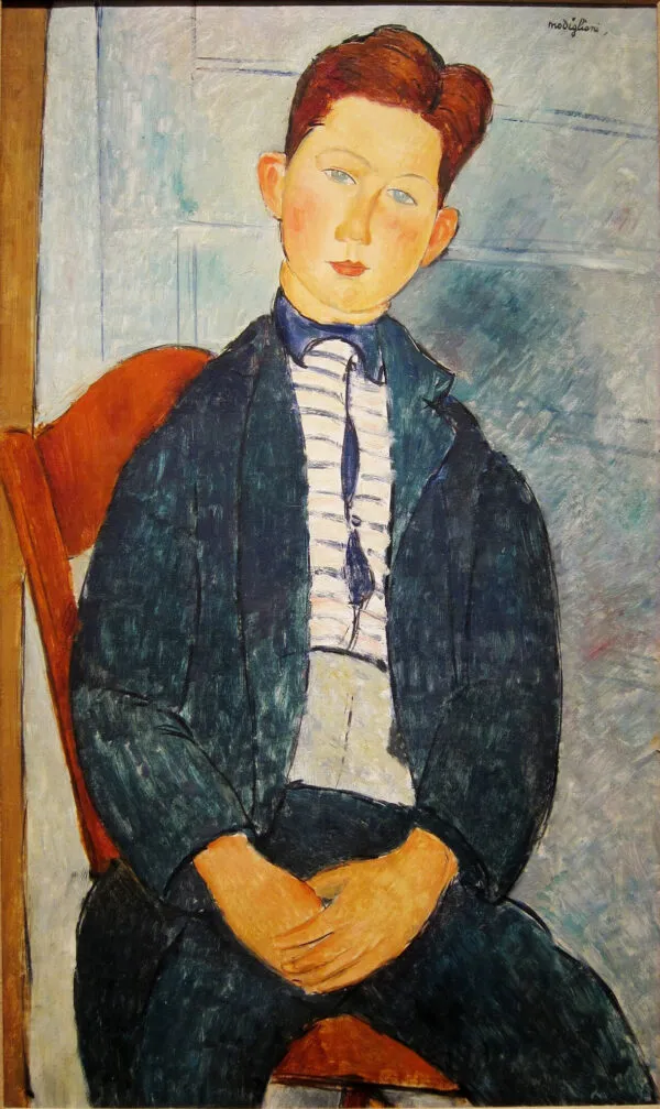 Amedeo Modigliani - Deček v črtastem puloverju - umetniška slika na platnu - ročno slikana reprodukcija