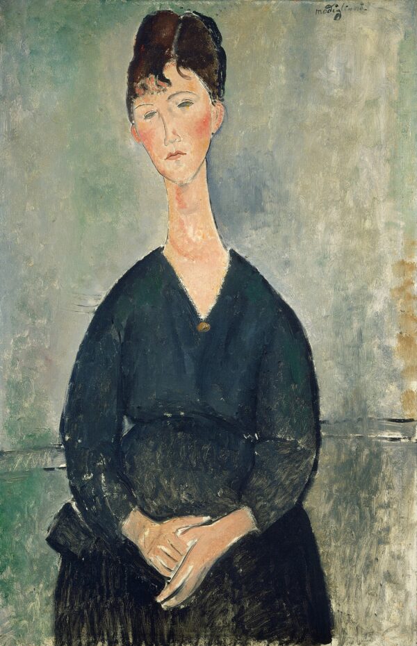 Amedeo Modigliani - Pevka iz kavarne - umetniška slika na platnu - ročno slikana reprodukcija