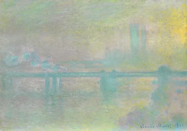 Claude Monet - Most Charing Cross, London - ročno slikana umetniška slika - olje na platnu